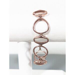 Fossil Rose Gold Tone Copper Tone‎ Geometric Oval Chain Bracelet 7"
